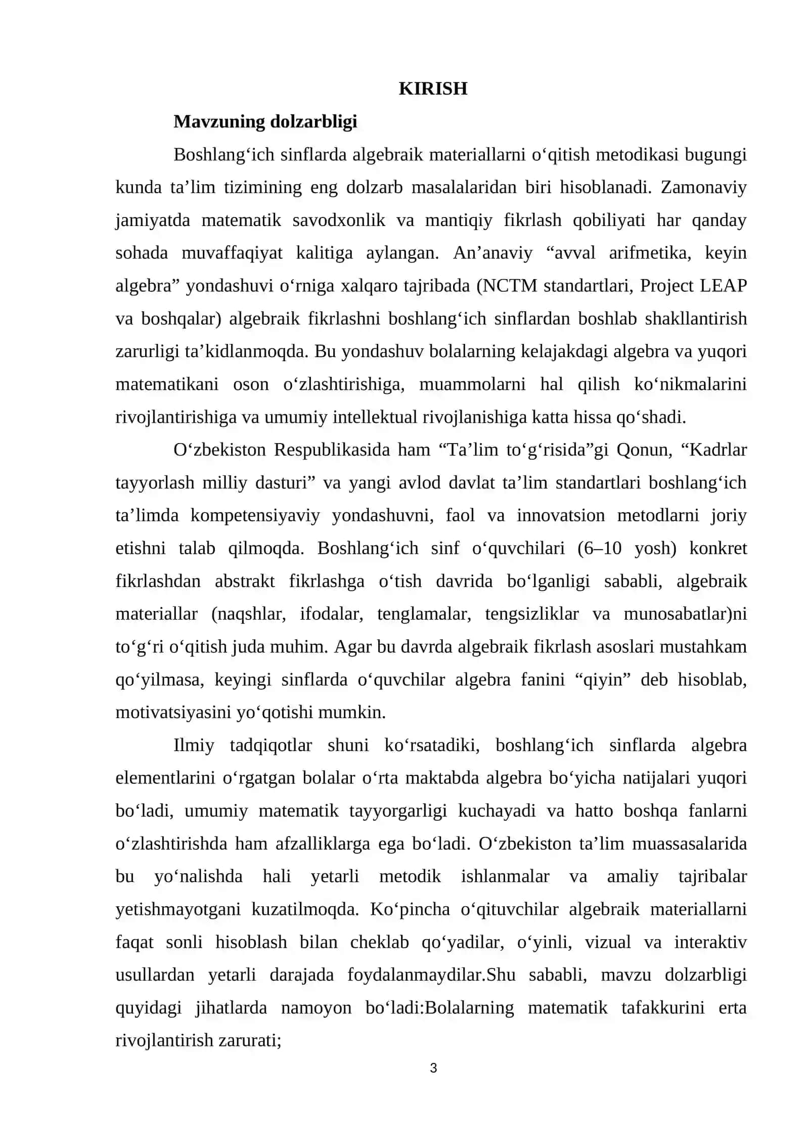 Algebraik materiallarni o‘qitish metodikasi 3
