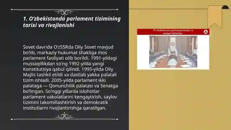 Oʻzbekistonda parlament tizimi va undagi islohatlar 3