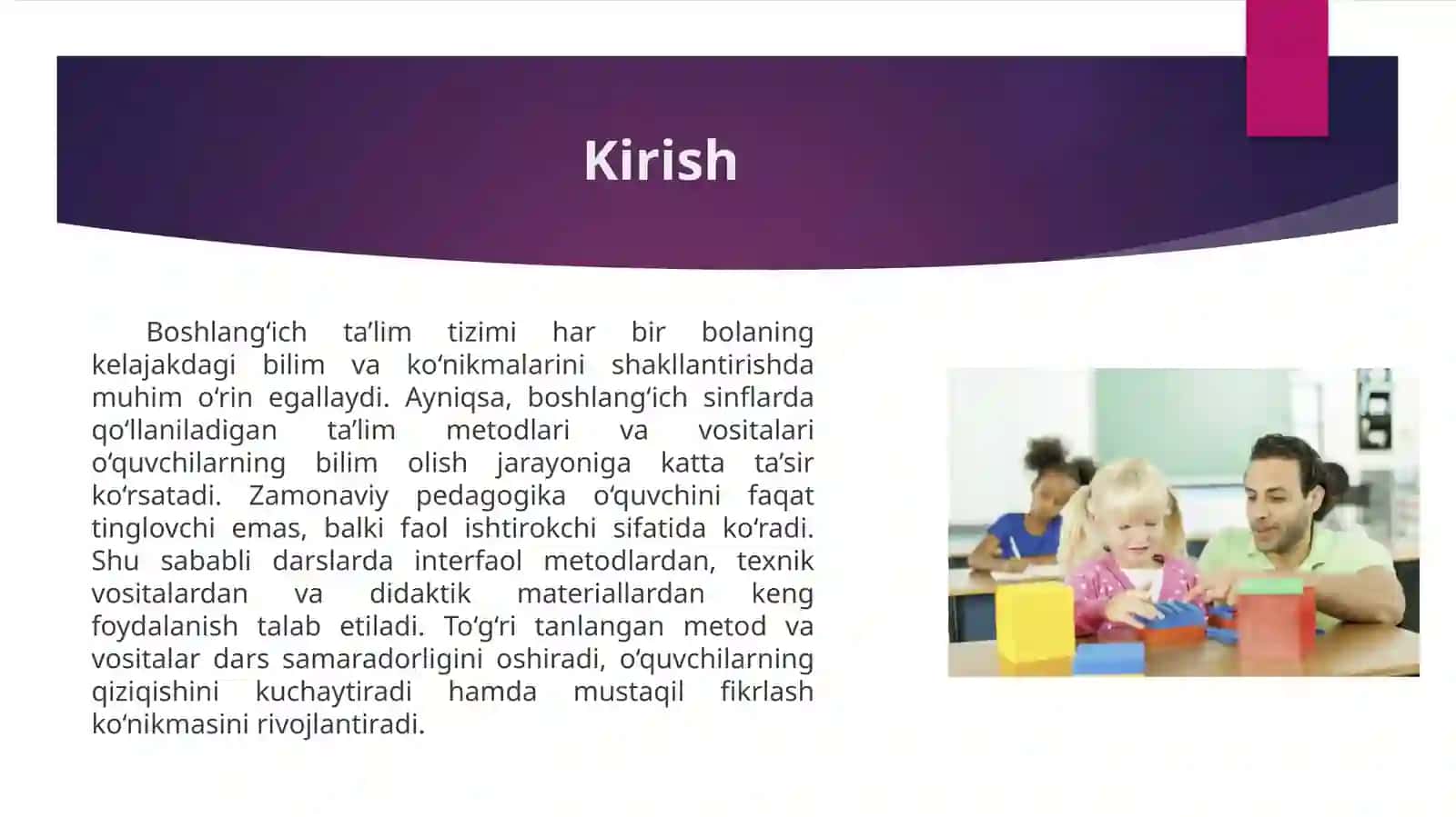 Boshlangich sinflarda ta'lim metodlari va vositalari 3