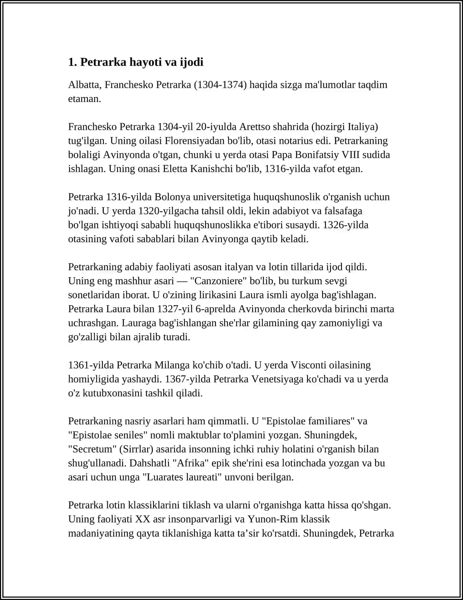 PETRARKA "AFRIKA" POEMASI 3