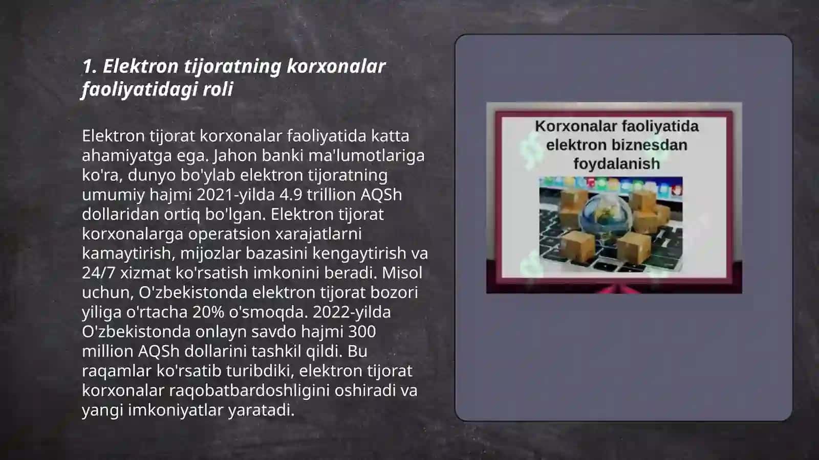 Elektron tijoratning korxonalar faoliyatidagi roli 3