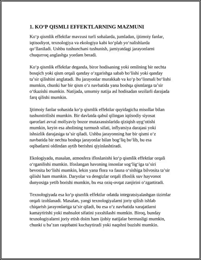 KOʻP QISMLI EFFEKTLAR 3
