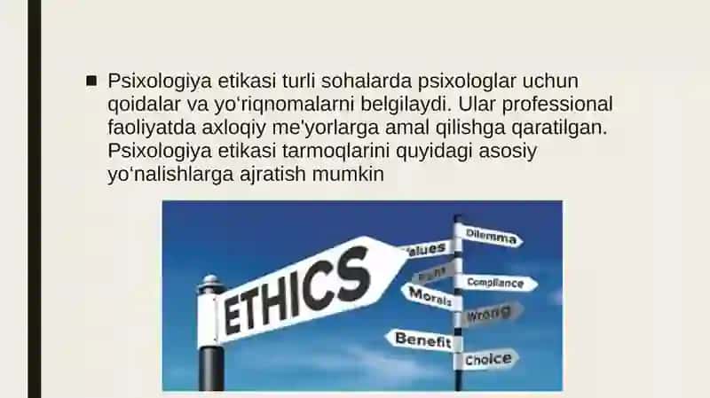 Psixologik etikalar tarmoqlari 3