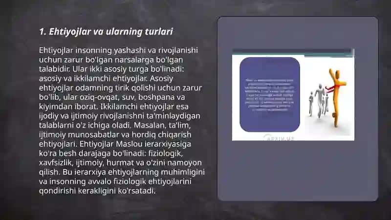 Ehtiyoj va faoliyat motivlari 3