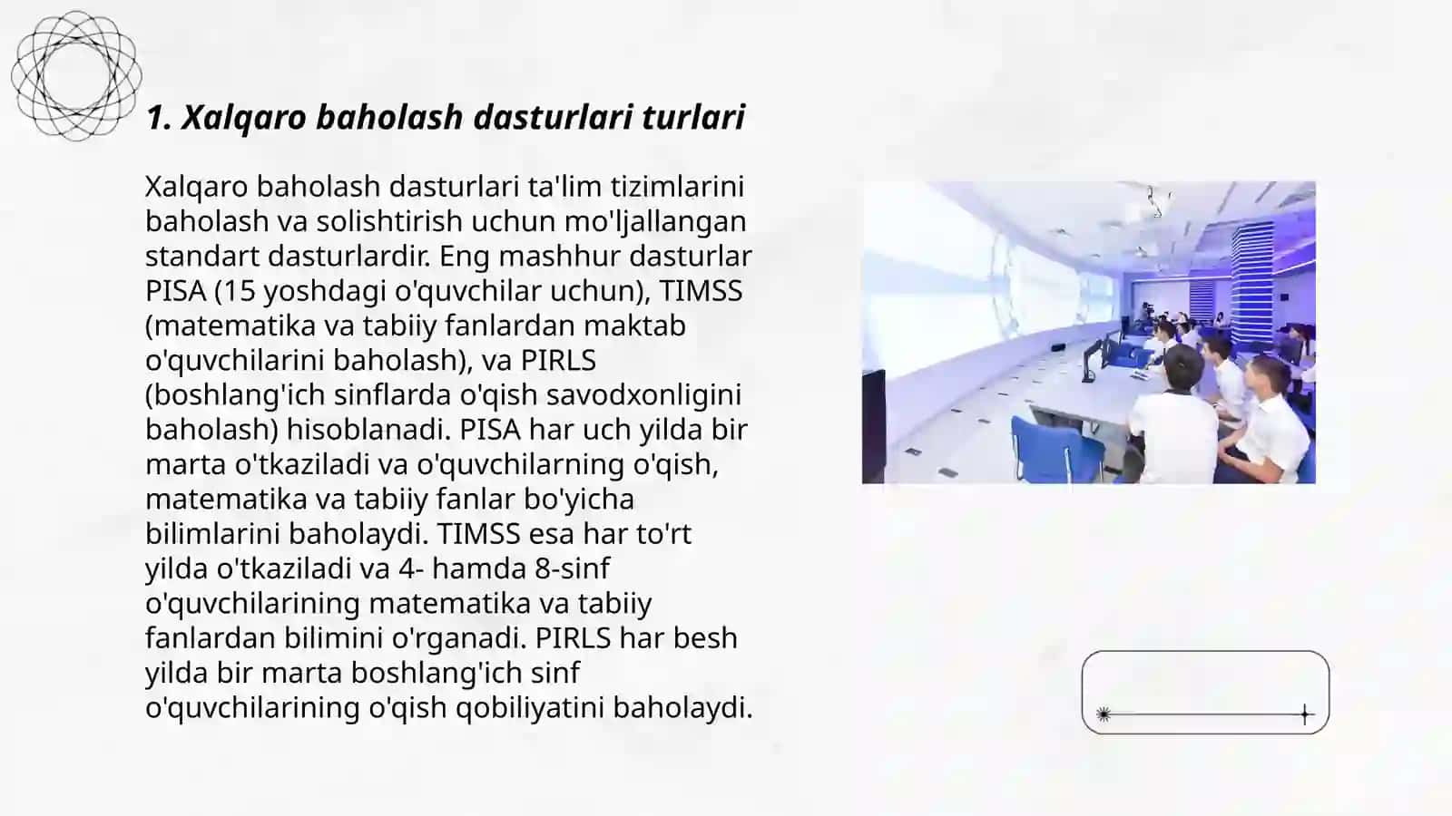 Xalqaro baholash dasturlari talablari asosida ta'limning shakl,metod va vosotalari yordamida o'quvchilar kompentatsiyalarini shakllantirish 3