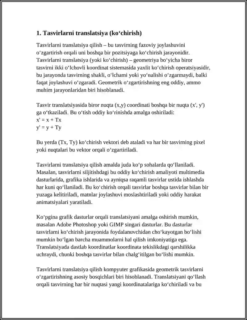 TASVIRLARDA GEOMETRIK O‘ZGARTIRISHNI AMALGA OSHIRISH 3