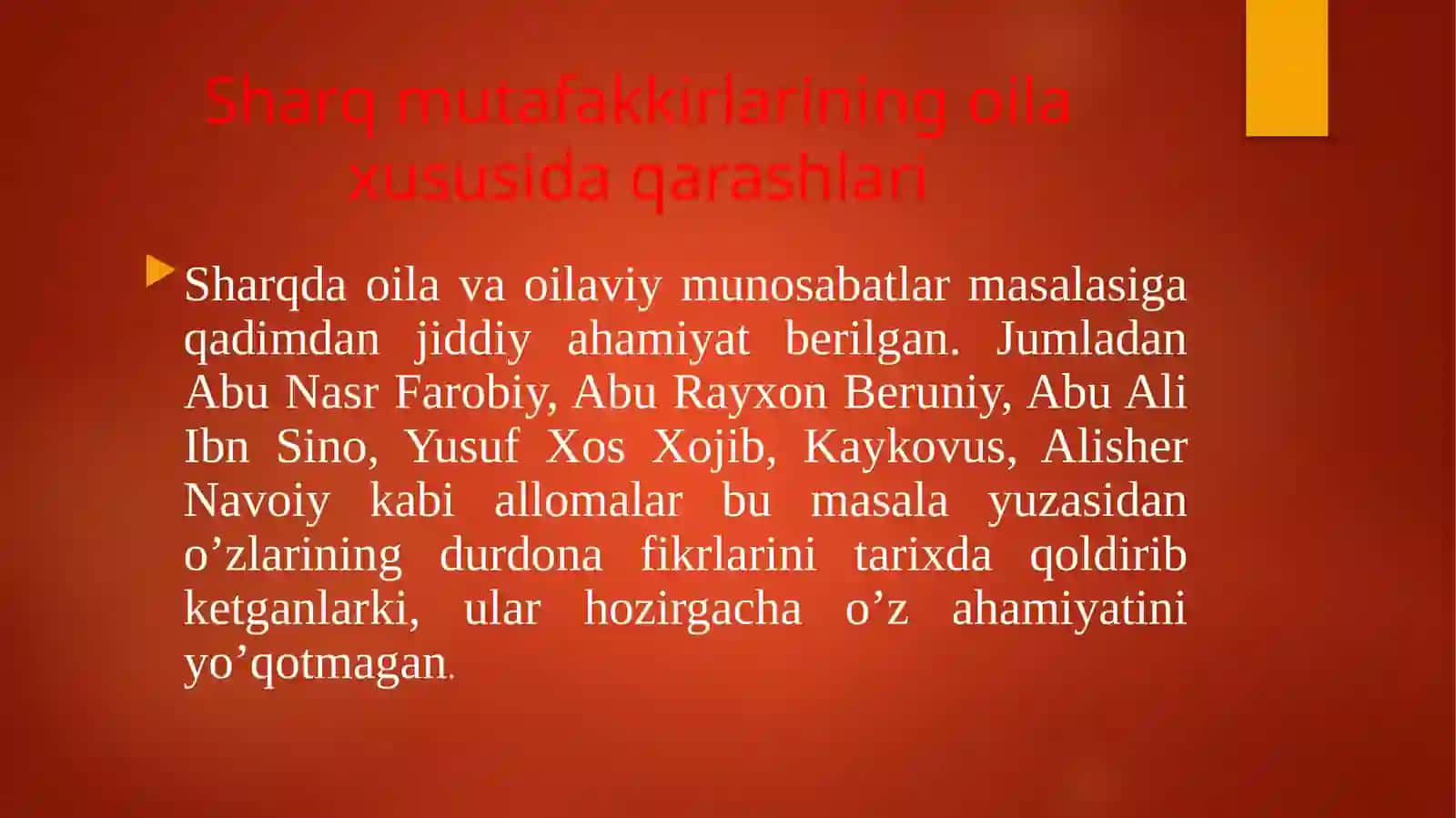Sharq mutafakkirlarining oila xususida qarashlari 3