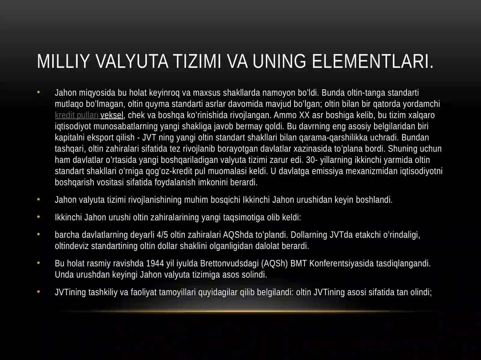 Milliy valyuta so'mni mustahkamlashning barqarorligi 3