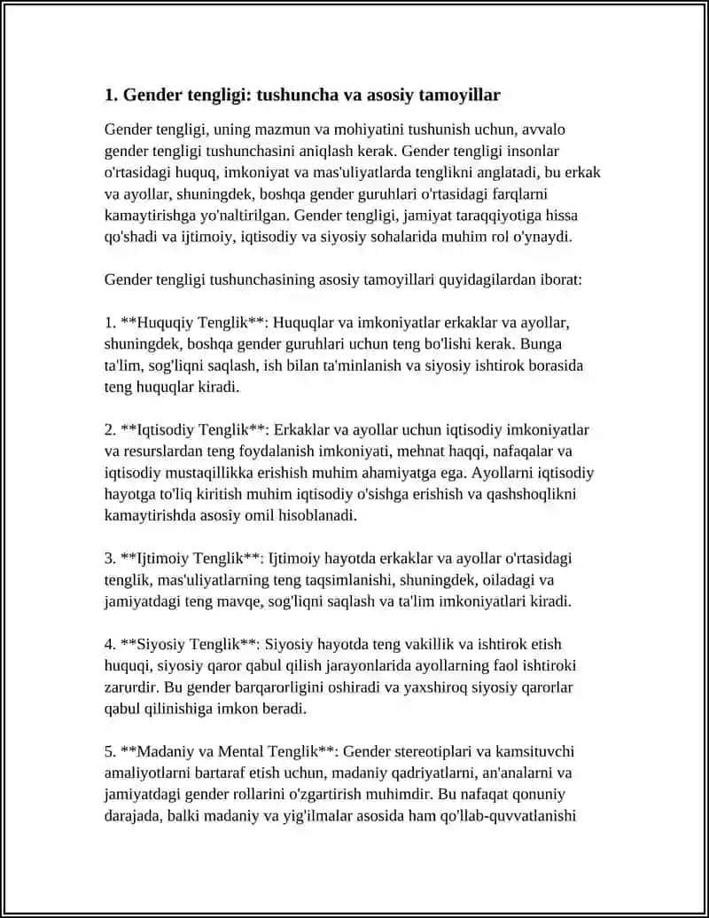 GENDER TENGLIGI, UNING MAZMUN VA MOHIYATI 3