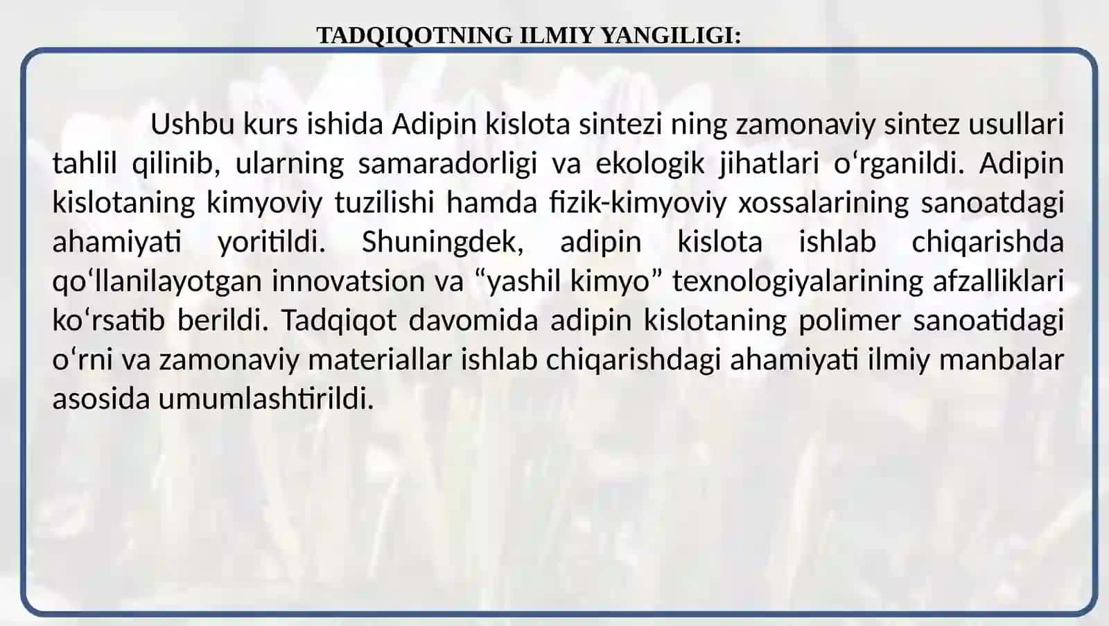 Adipin kislota sintezi 3
