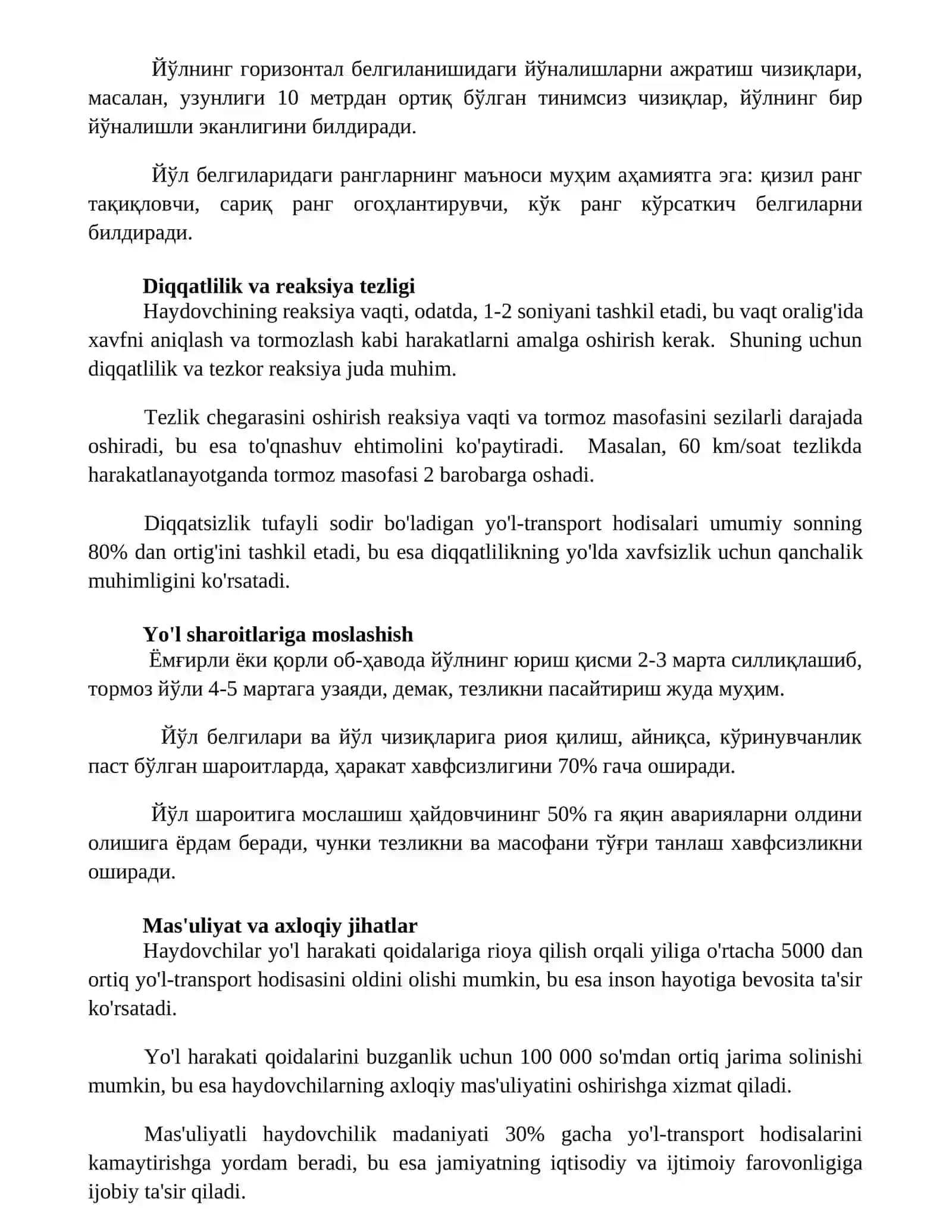 Haydovchi avtomobil yo’l muhit tizimida haydovchining o’rni 3