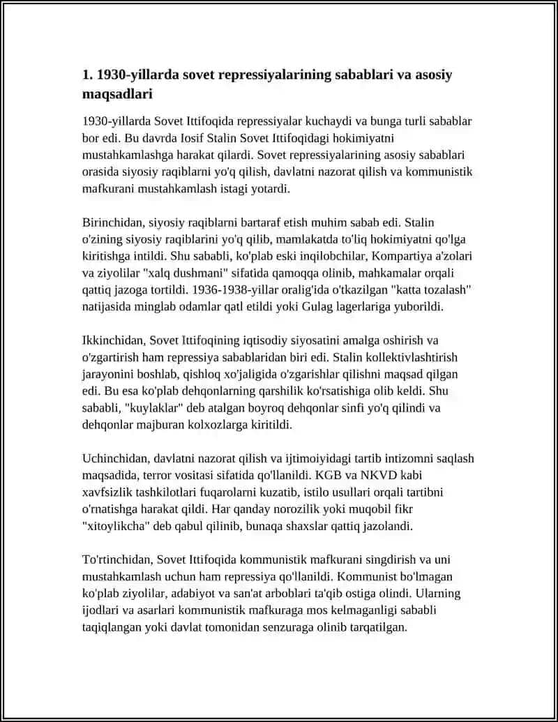 1930-YILLARDA OMMAVIY REPRESSIYANING KUCHAYISHI VA UNING OʻZBEKISTONGA TAʼSIRI 3