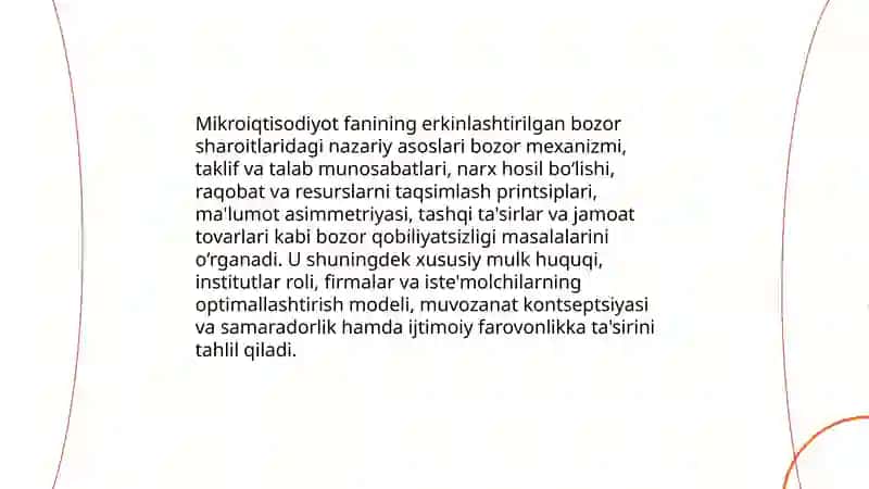 Iqtisodiyotni erkinlashtirish sharoitida Mikroiqtisodiyot fanining vazifalari 3