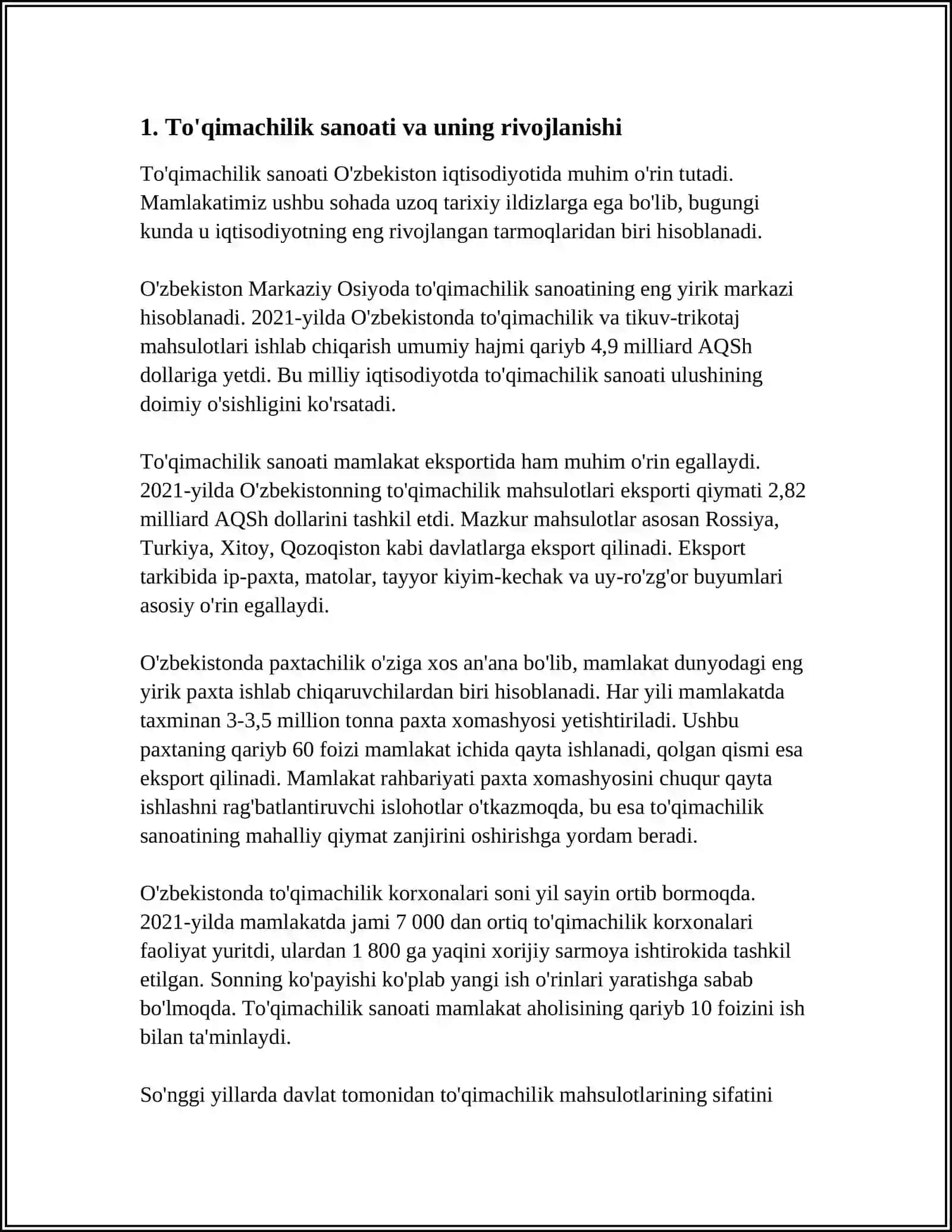 TO'QIMACHILIK IMAGINING ASSORTIMENTLARINI O'RGANISH 3