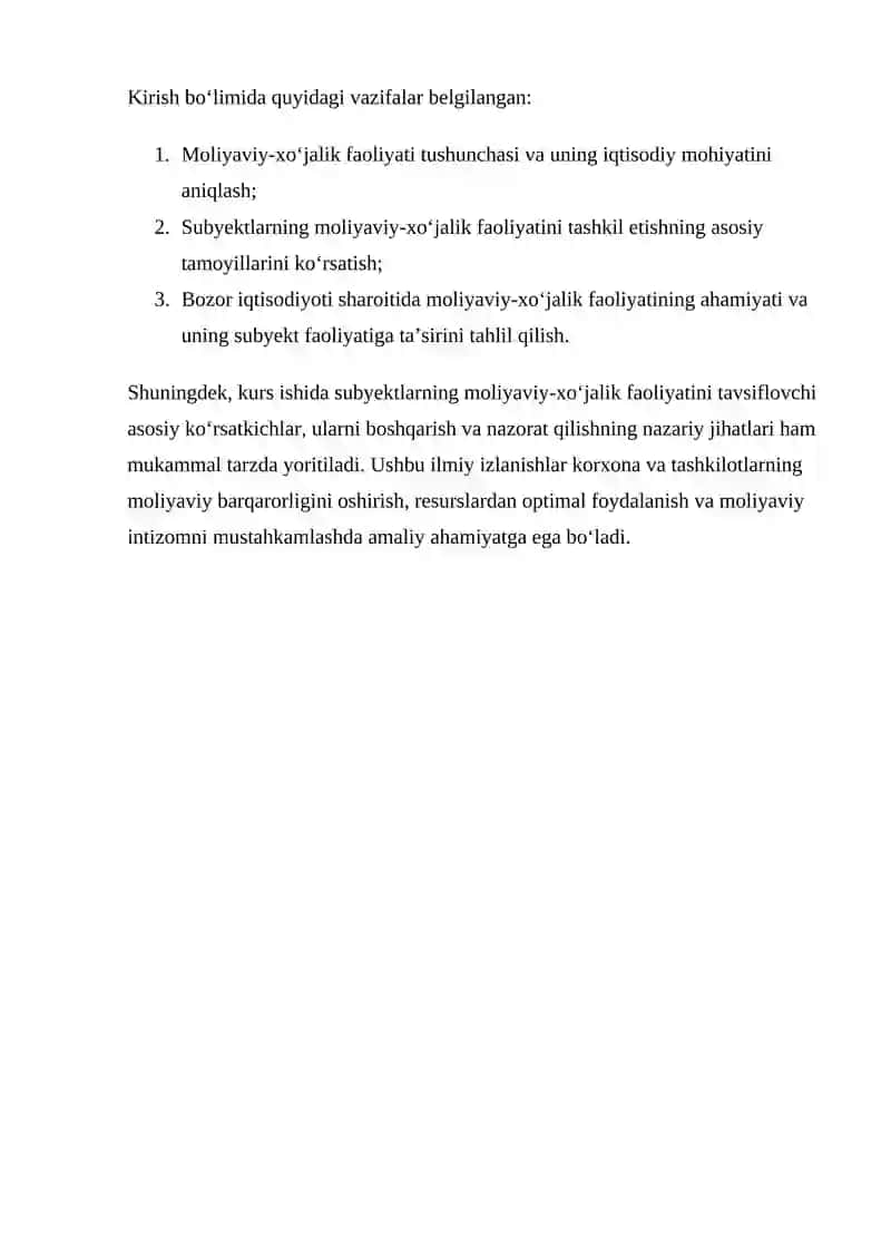 SUBYEKTLARNING MOLIYAVIY-XOʻJALIK FAOLIYATIGA OID NAZARIY BILIMLAR 3