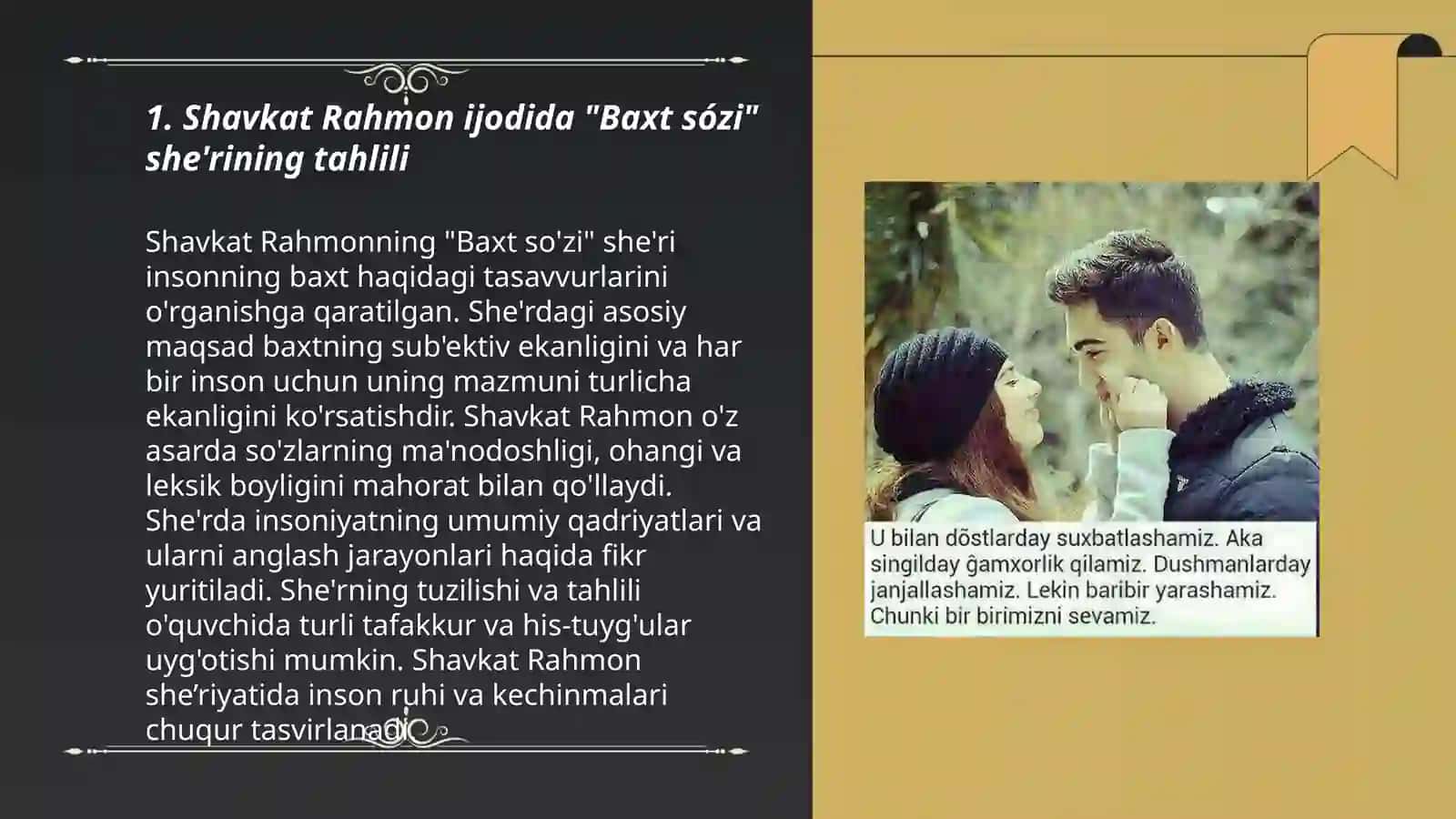 "Baxt sózi" she'rining tahlili 3