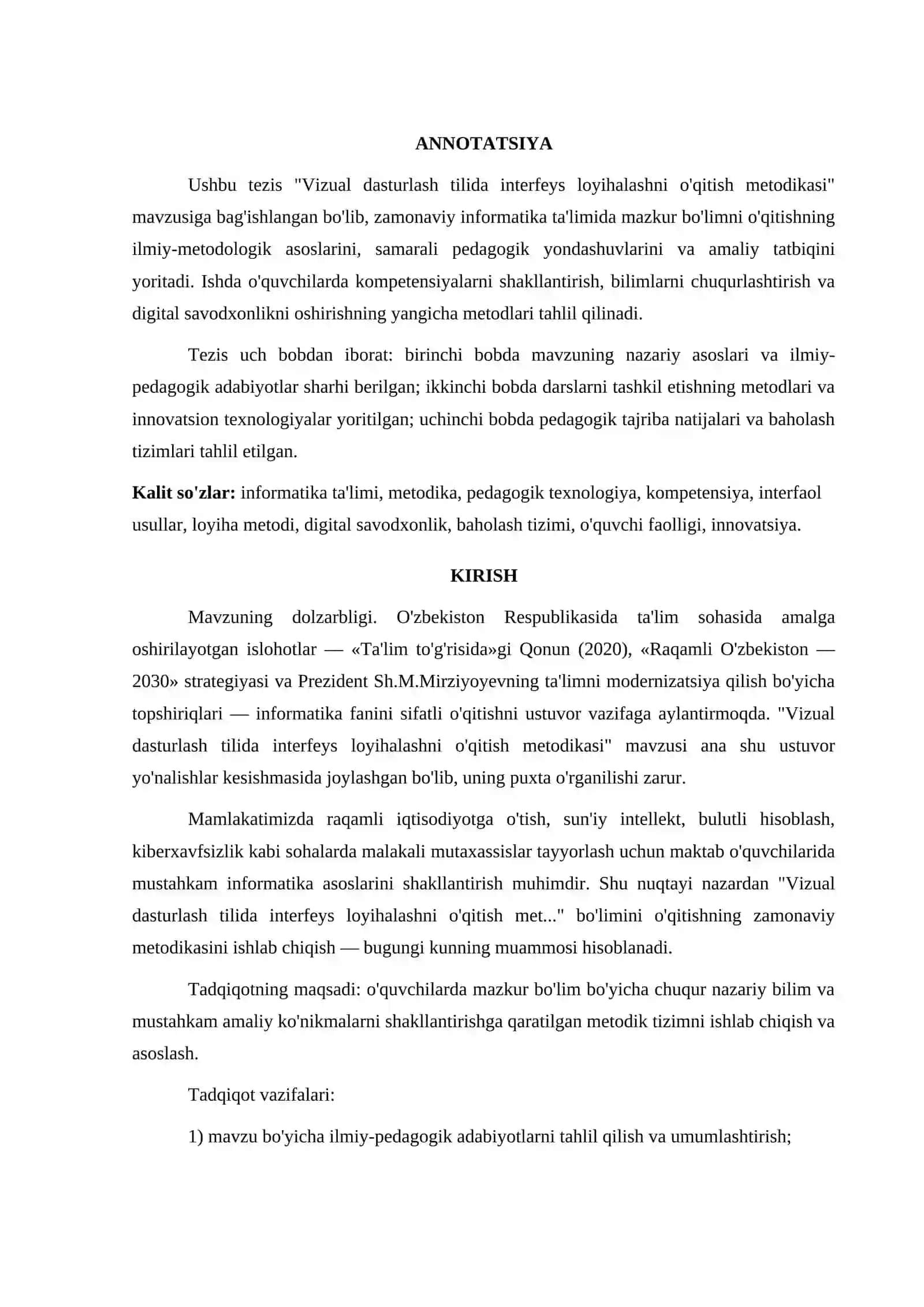 VIZUAL DASTURLASH TILIDA INTERFEYS LOYIHALASHNI O'QITISH METODIKASI 3