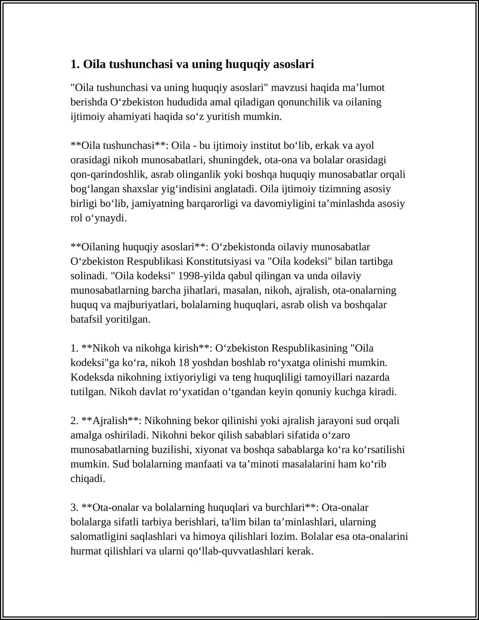 Oila tushunchasi va uning huquqiy asoslari 3