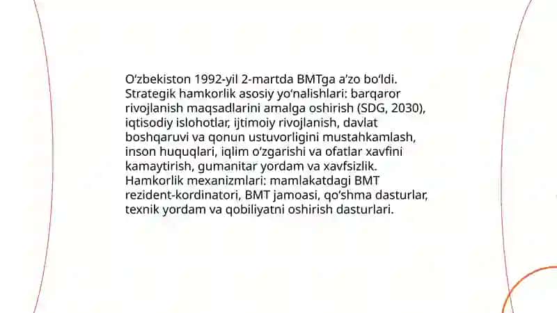 Oʻzbekistonning xalqaro tashkilotlar bilan hamkorlik aloqalari 3