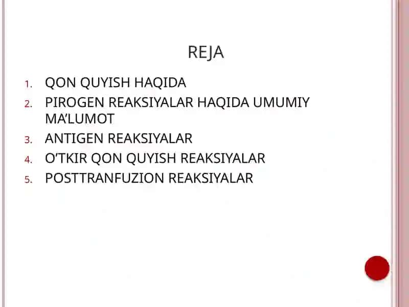 TRANSFUZIOLOGIYA ASOSLARI FANIDAN MUSTAQIL ISH 3