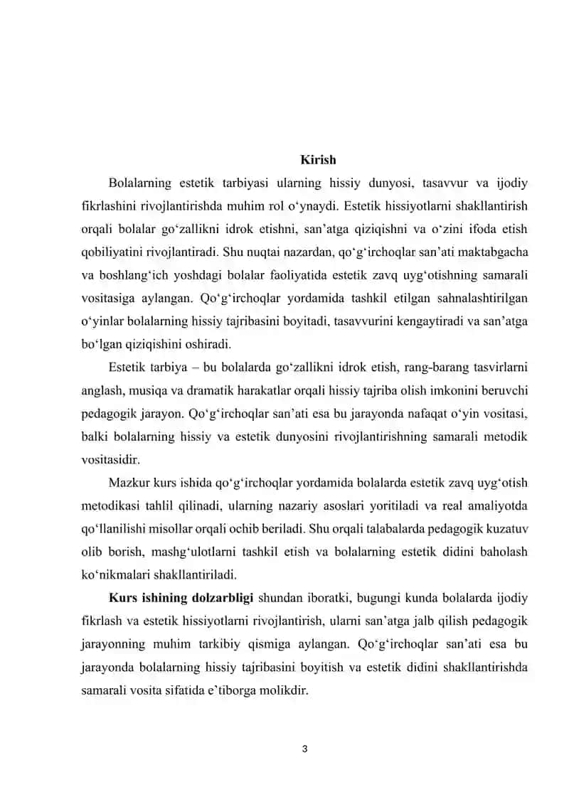 Qoʻgʻirchoqlar yordamida estetik zavq uygʻotish 3