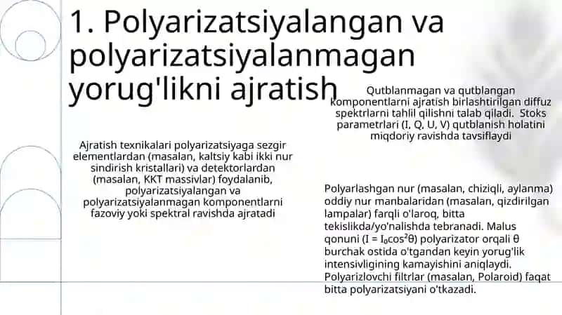Kombinatsion tarqoq spektrlaridagi qutblangan va qutblanmagan chiziqlar 3
