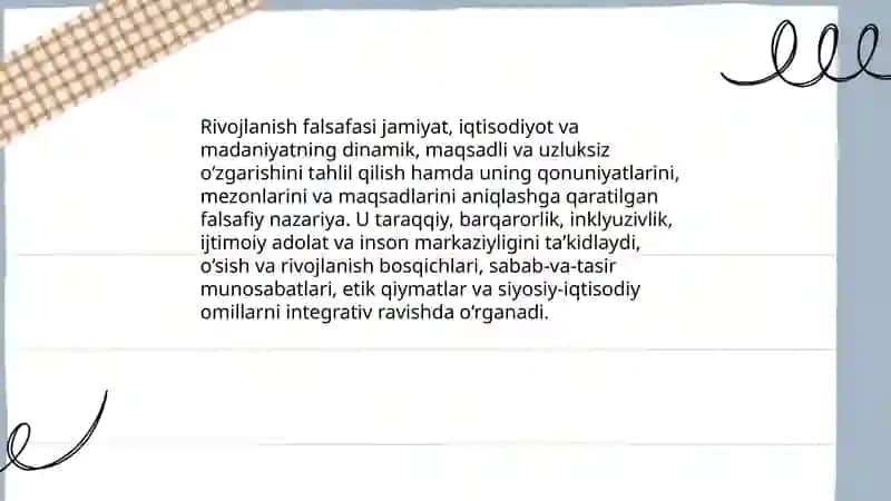 Rivojlanish falsafasi 3