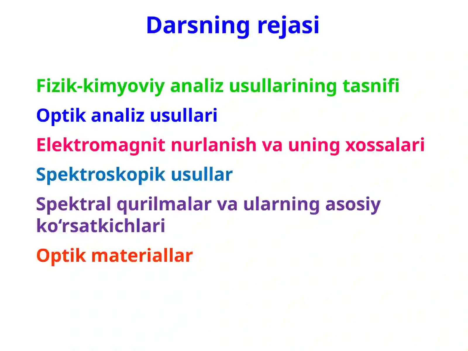 ANALITIKKIMYO FANIDAN MA’RUZALAR 3
