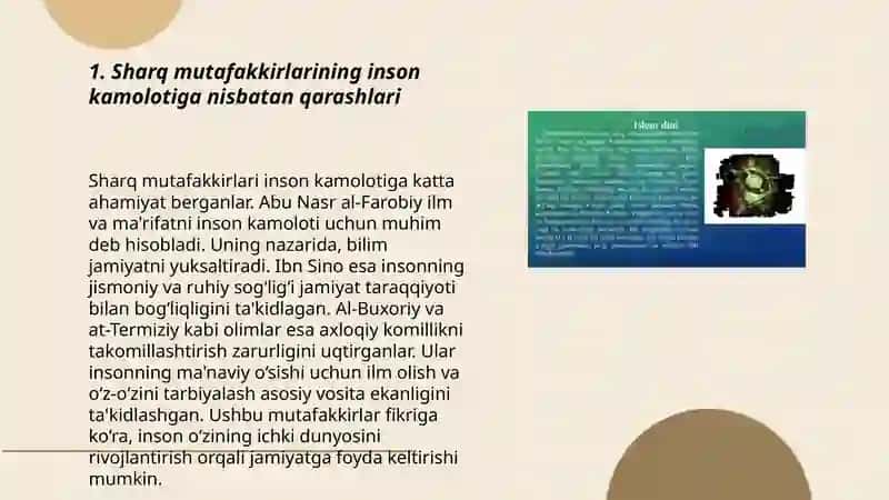 Sharq mutafakkirlarining islom dinining inson kamolotiga taʼsiri haqidagi gʻoyalari 3
