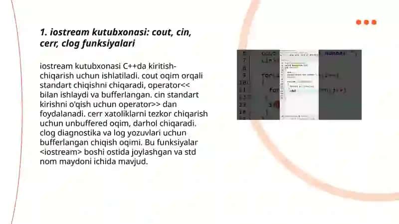 C++ dasturlash tilining standart funksiyalari 3