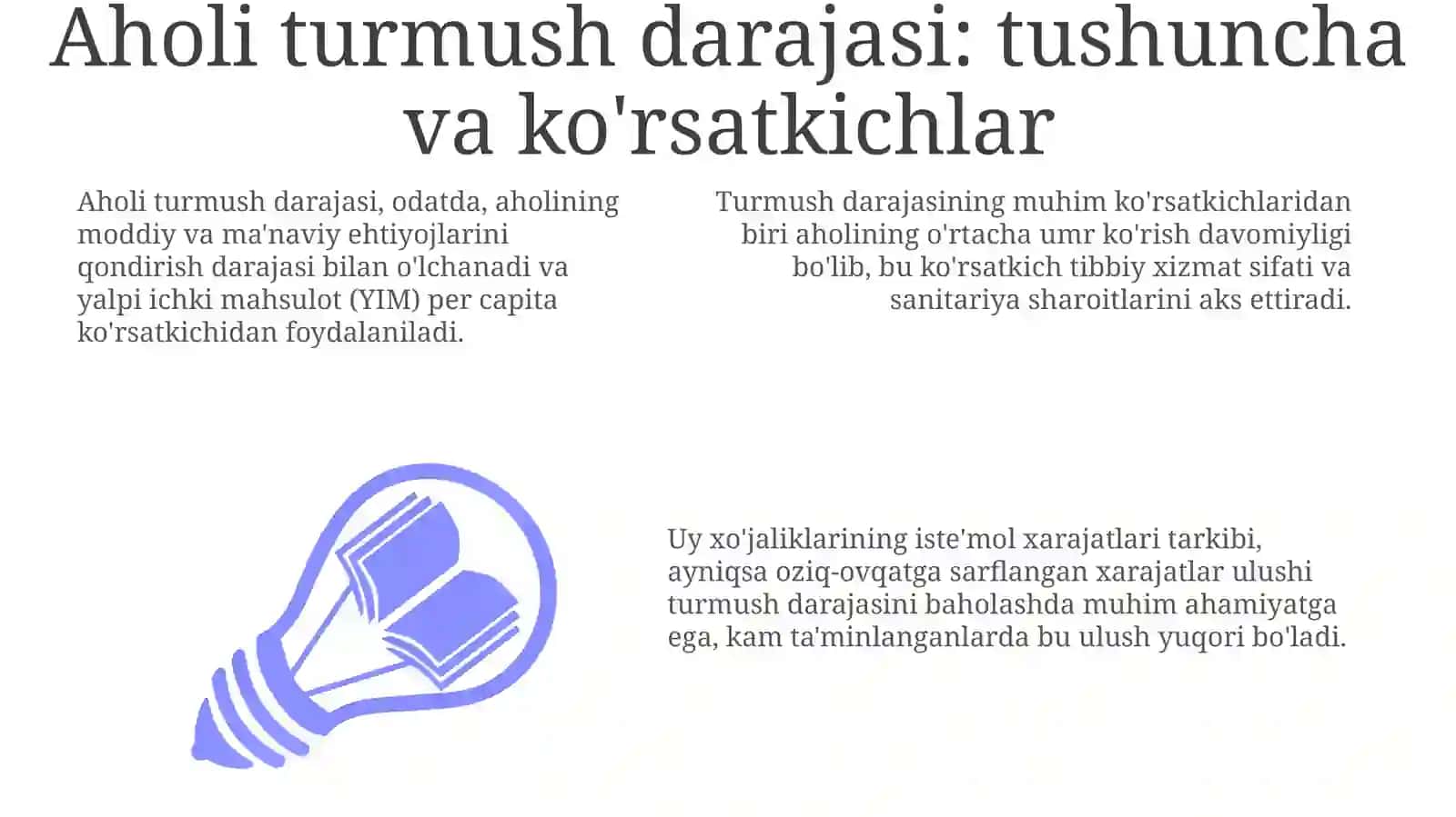 O'zbekiston Respublikasi aholisining turmush darajasi muammolari va yechimlari 3