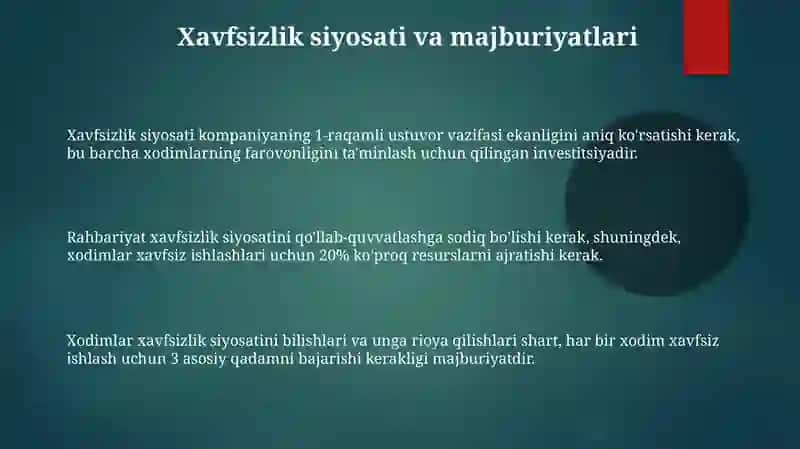 Xavfsizlik siyosati va xavf-xatarlarni boshqarish 3