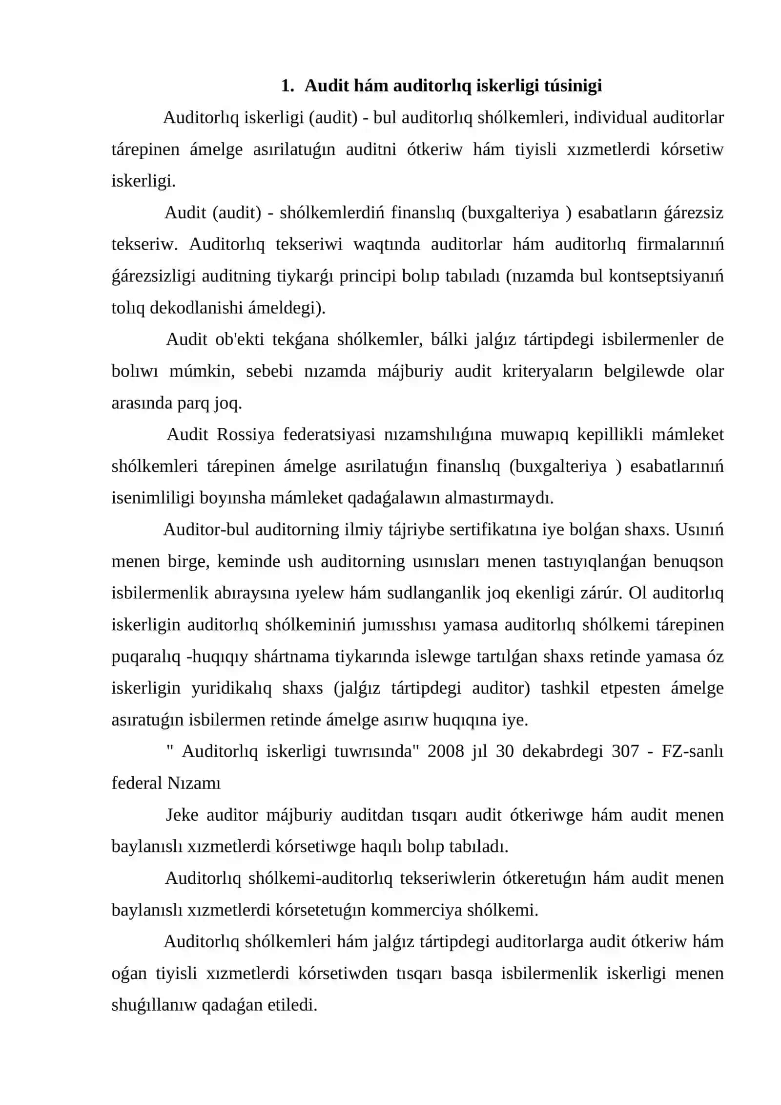 Rossiya Federaciyasında auditorlıq iskerligi 3