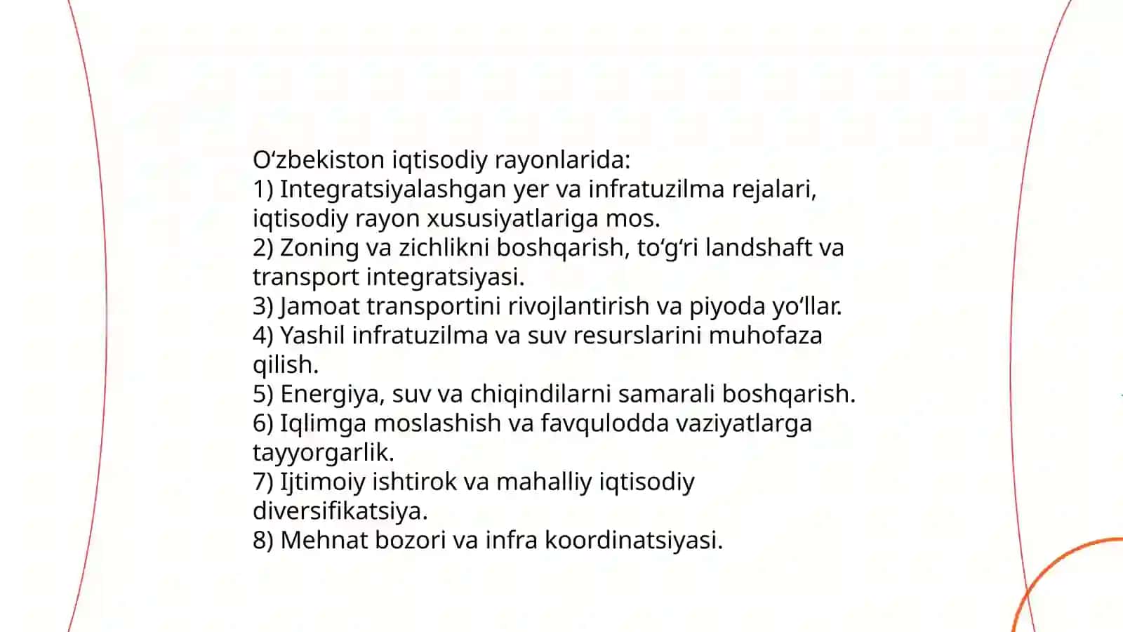 O‘zbekiston iqtisodiy rayonlarida barqaror shahar rivojilanish masalalari 3