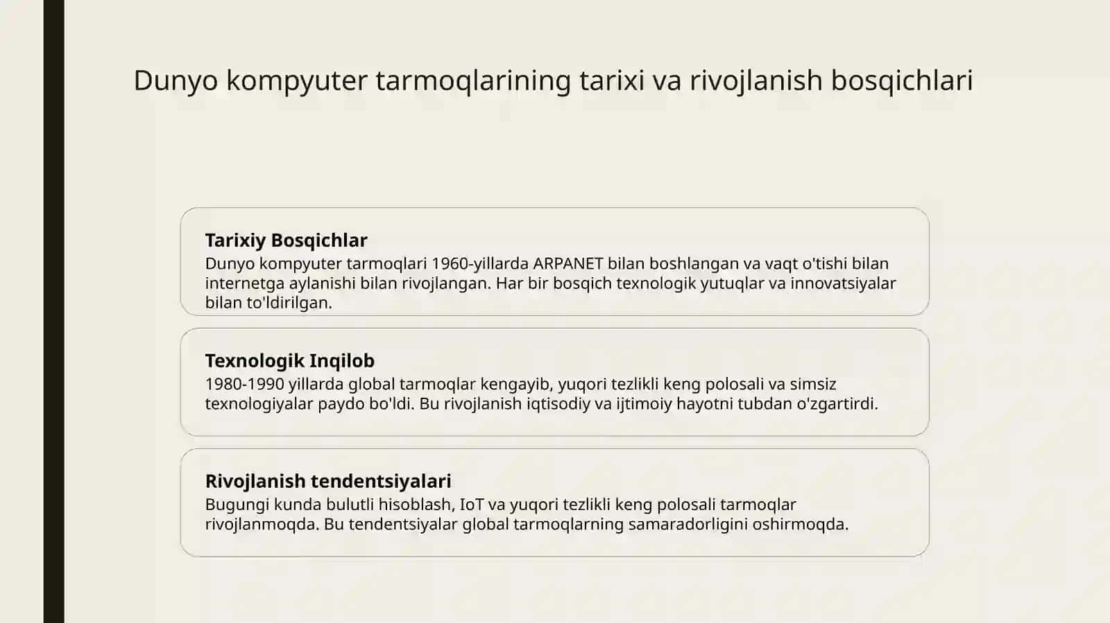 Global kompyuter tarmoqlari. ATM texnalogiyasi 3