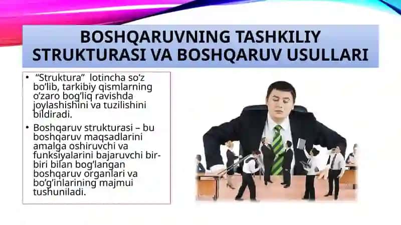 Boshqaruvning tashkiliy strukturasi va boshqaruv usullari 3