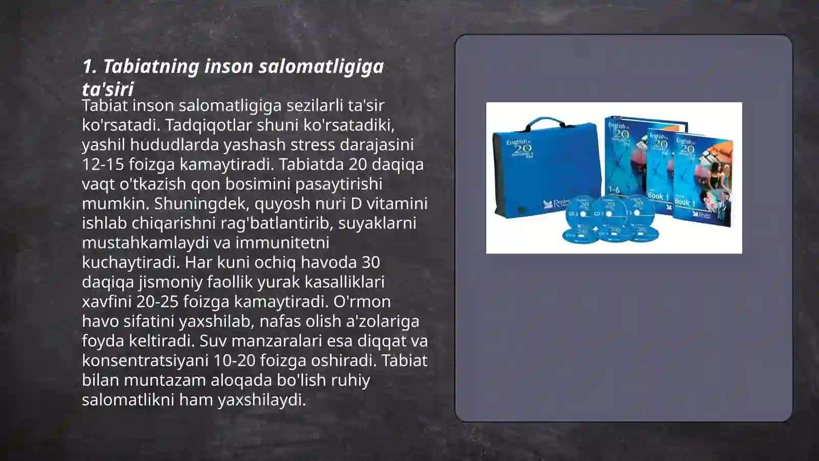 Tabiatning salomatligini mustahkamlashdagi kuchlari va gigiyenik faktorlari 3