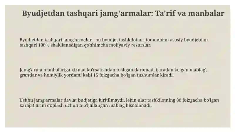 Byudjet tashkilotlarini buyjedtan tashqari jamgarmalari 3