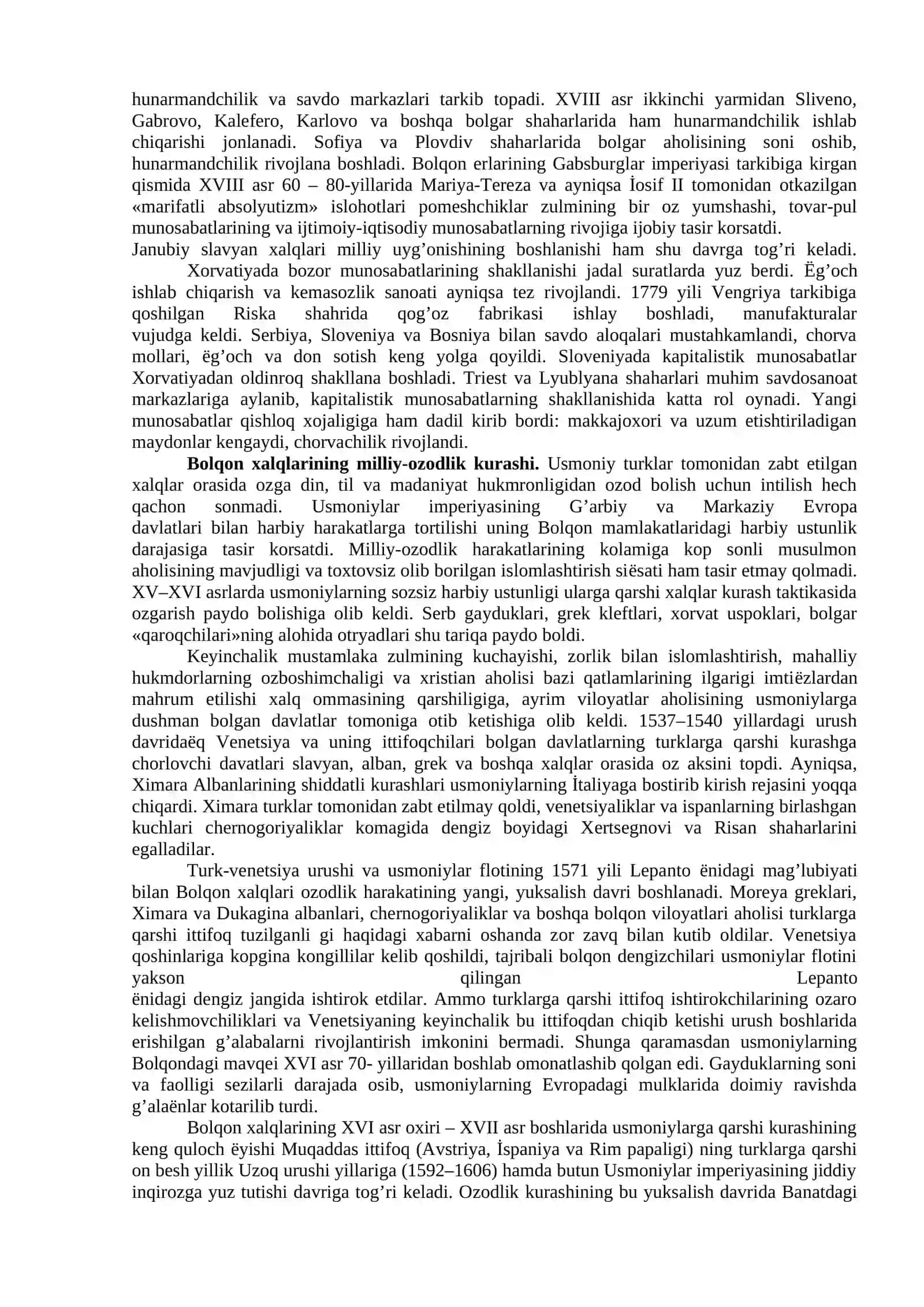 Janubi-Sharqiy Evropa xalqlari yangi davrda: tarixiy rivojlanishning asosiy voqealari va jarayonlari 3