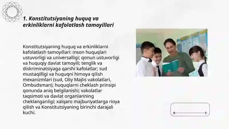 Oʻzbekiston Respublikasi Konstitutsiyasi huquq va erkinliklar kafolati 3