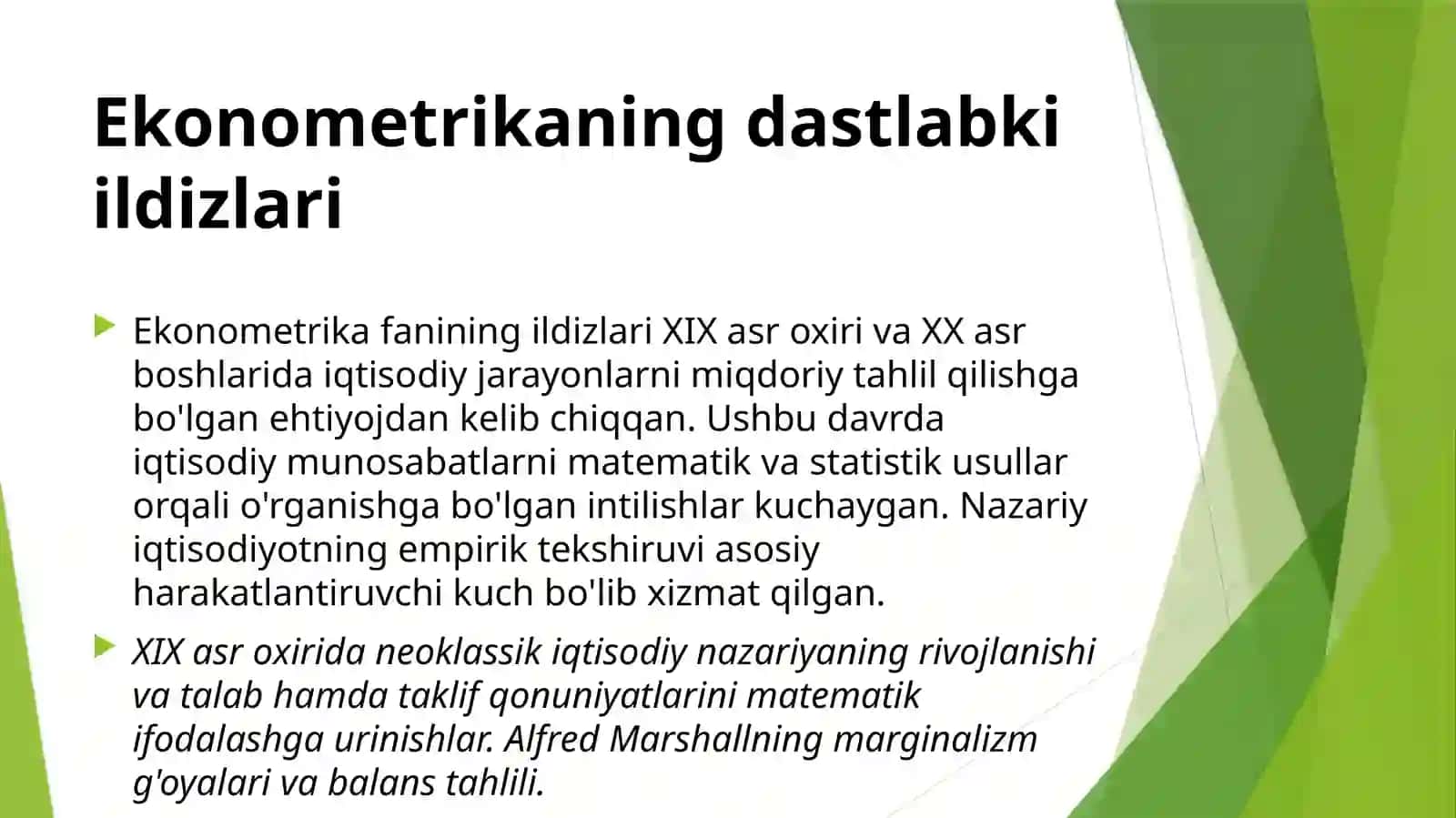 Ekonometirika fanining kelib chiqish tarixi va rivojlanish bosqichlari 3