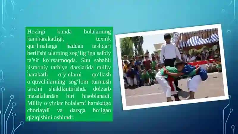 Boshlangʻich sinf oquvchilatining jismoniy tarbiya datslarida qollaniladigan milliy harakatli oʻyinlar 3