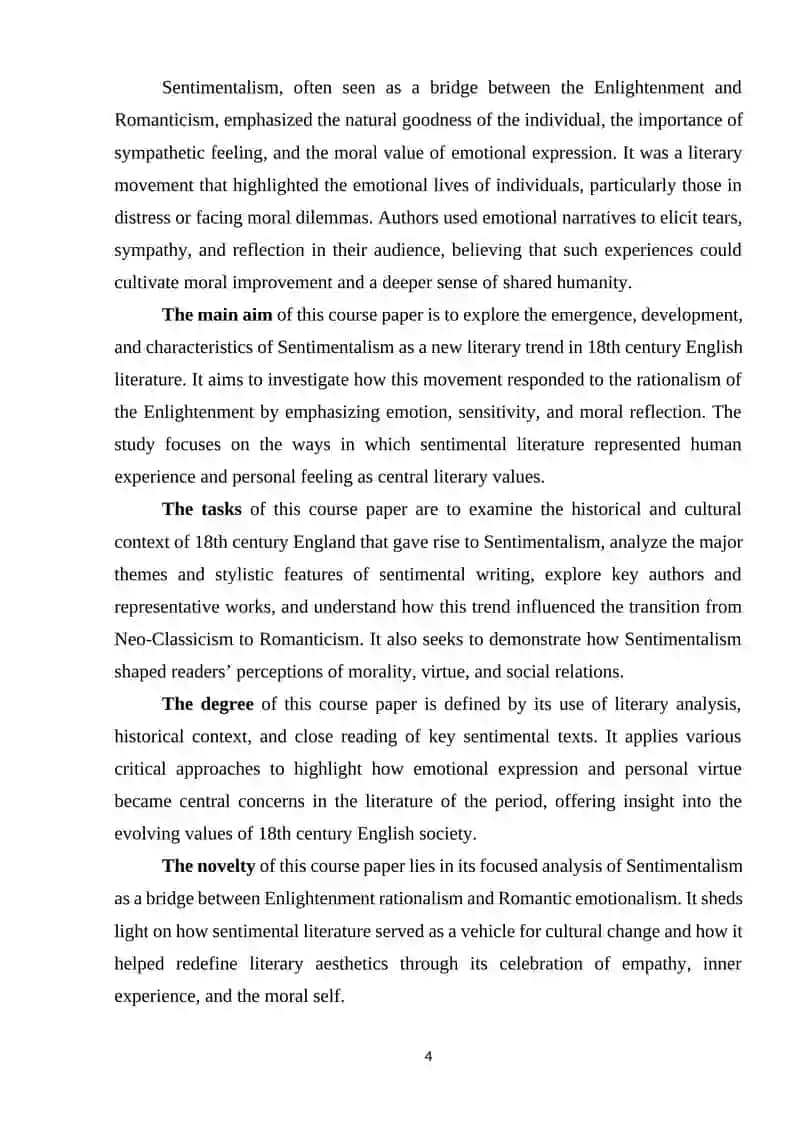 SENTIMENTALISM AS A NEW LITERARY TREND IN 18TH CENTURY ENGLISH LITERATURE 3