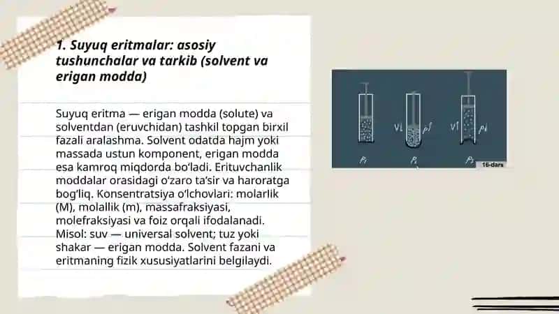 Suyuq eritmalar va ularning konsentratsiyasi 3