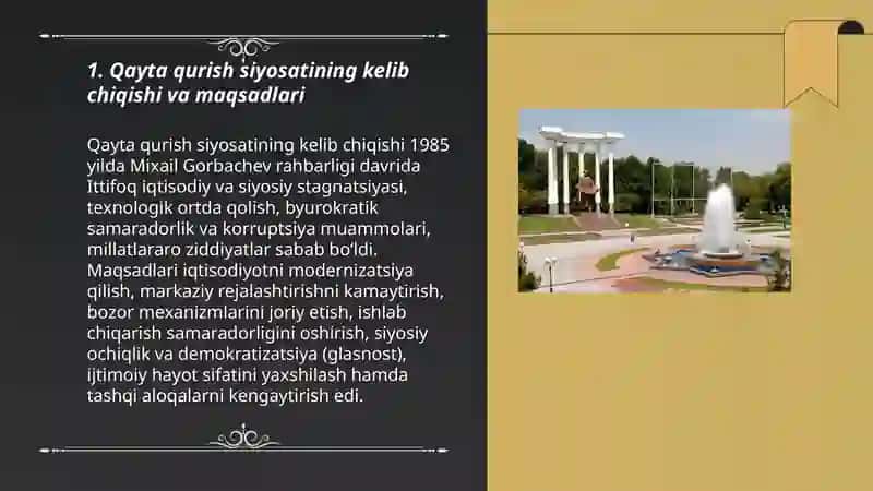 Qayta qurish siyosati va uning inqirozi. Farg'ona fojialari 3