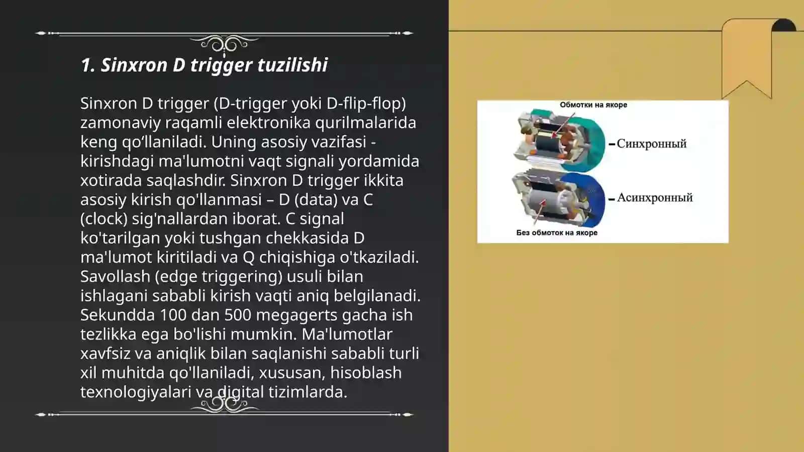 Sinxron va Asinxron D va T triggerlar 3