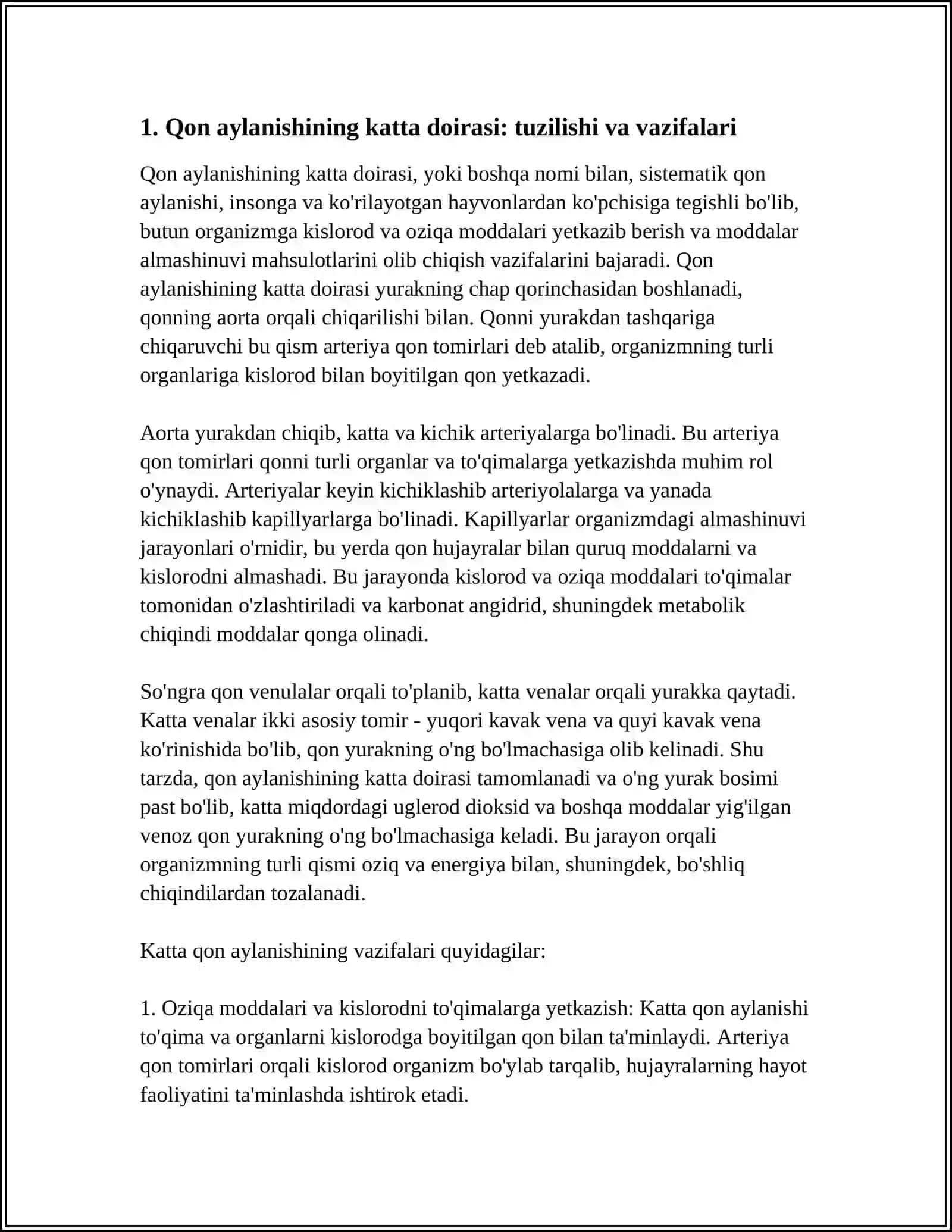 Qon Aylanishining Katta va Kichik Doirasi va Uning Ahamiyati 3