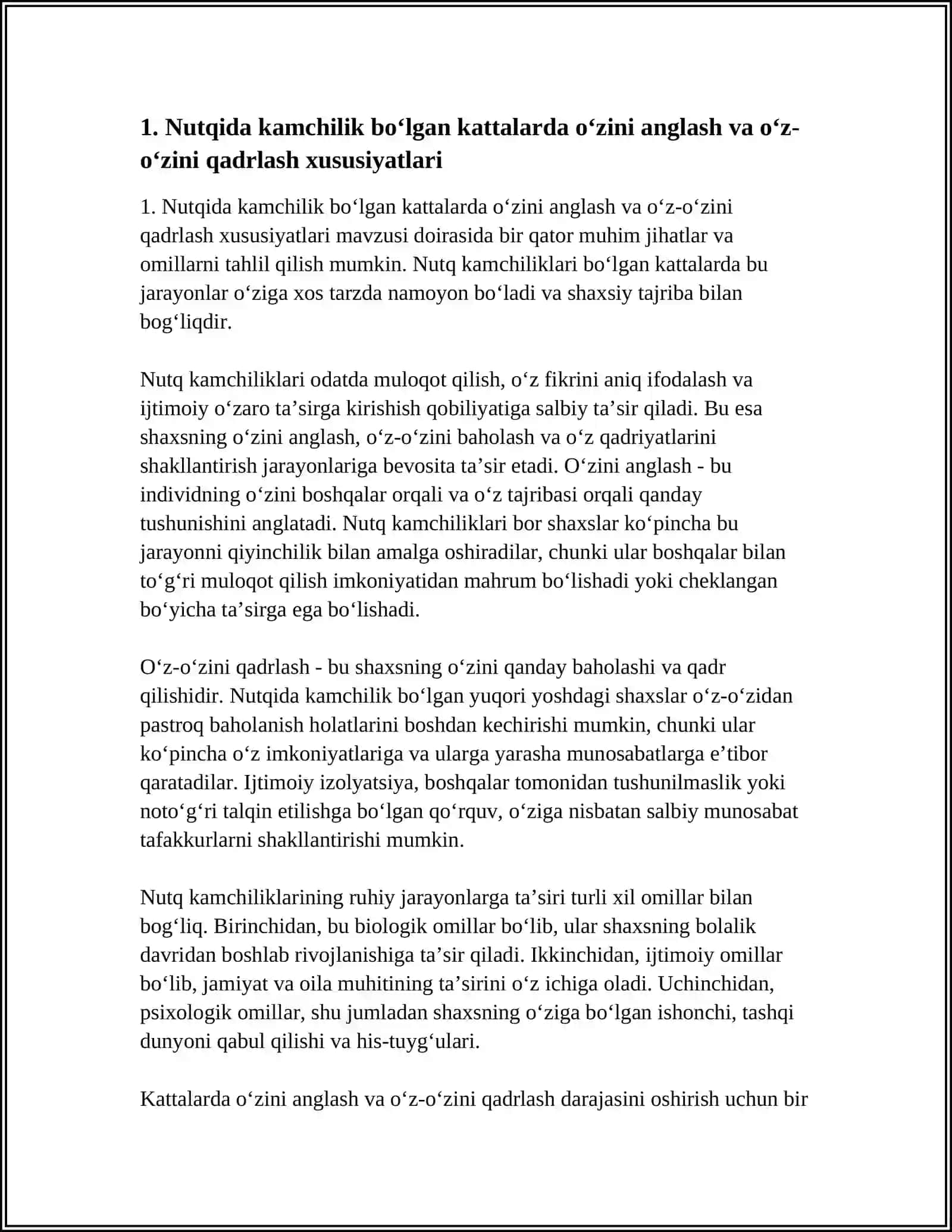 KATTA YOSHDAGI NUTQIDA KAMCHILIGI BOʻLGAN SHAXSLARNING RUHIY JARAYONLARI XUSUSIYATLARI 3