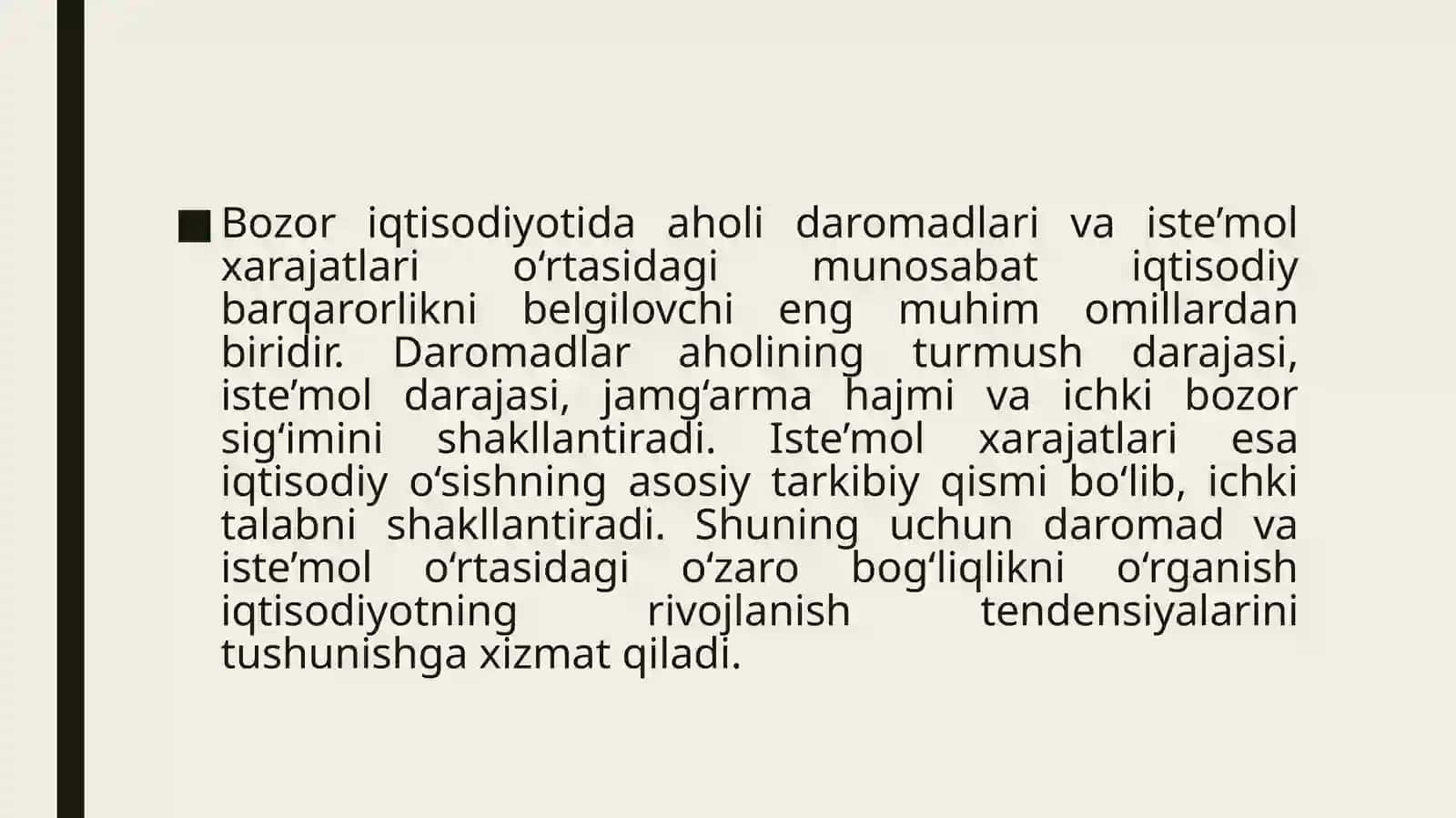 Aholidaromadlarivaiste'molxarajatlario'rtasidagibog'liqlik 3