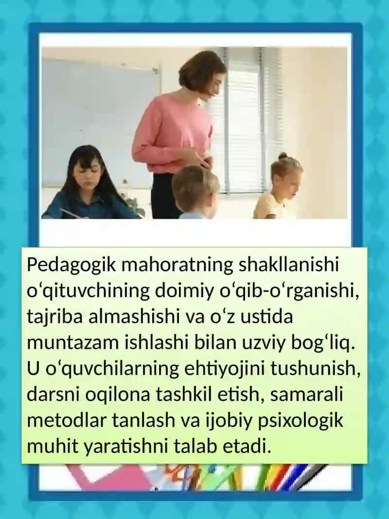 Pedagogik mahora fanni asosiy vazifalari va tarkibiy qismlari 3